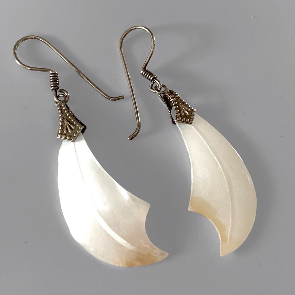Vintage Carved Shell Earrings